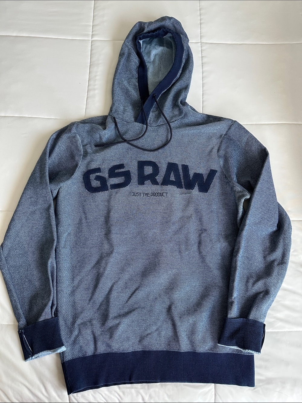 G-Star Raw Premium Core Two-Tone Navy and Denim Blue Hooded Sweatshirt